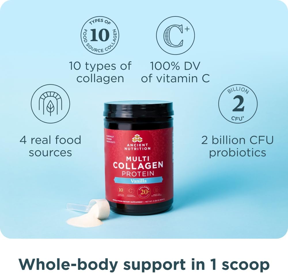 Ancient Nutrition Collagen Peptides Powder, Multi Collagen Protein, Women & - View 3