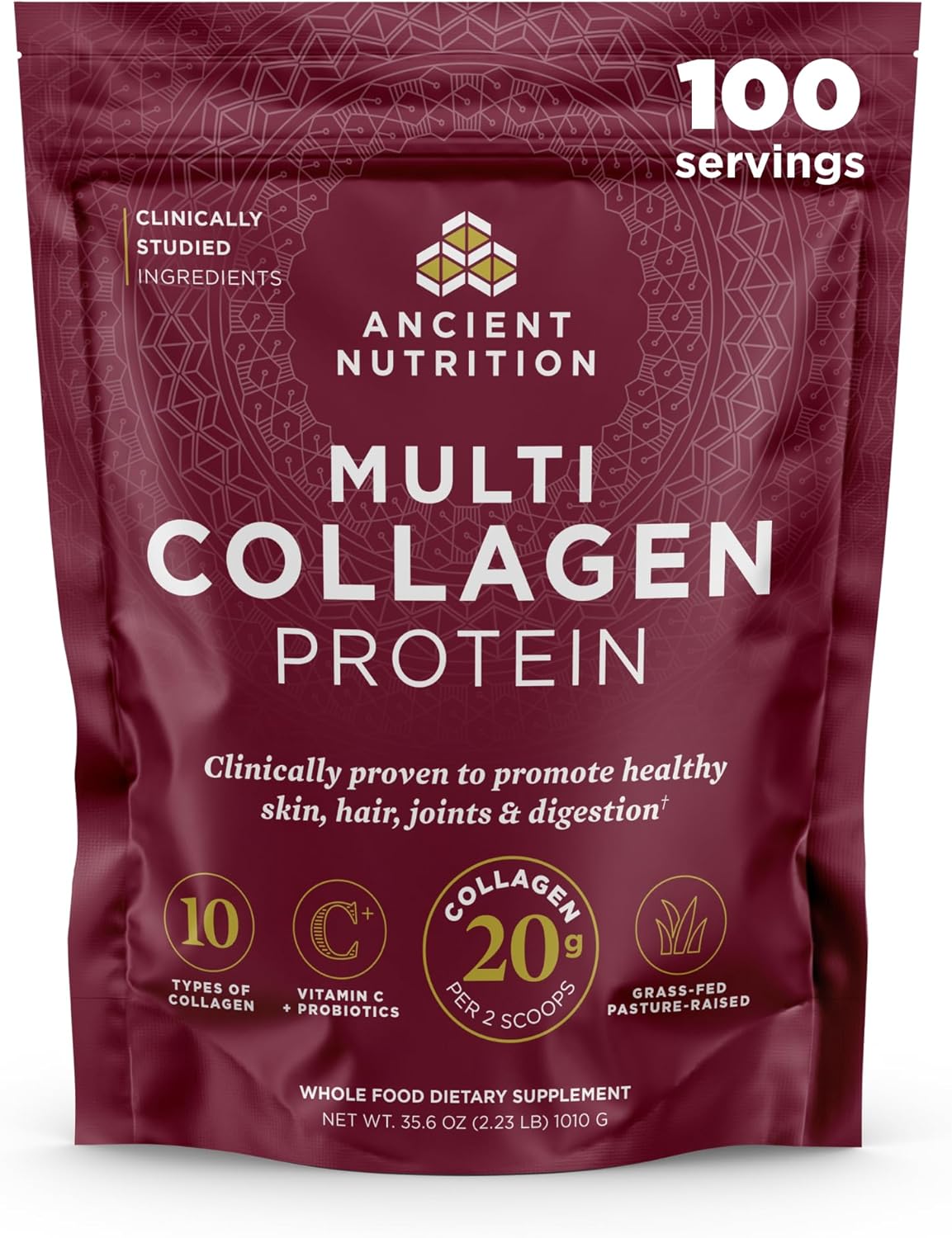 Ancient Nutrition Collagen Peptides Powder, Multi Collagen Protein, Women &