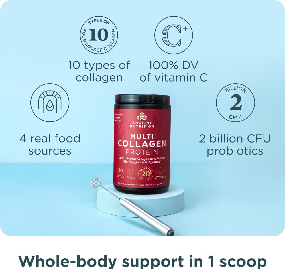 Ancient Nutrition Collagen Peptides Powder, Multi Collagen Protein, Women & - View 3