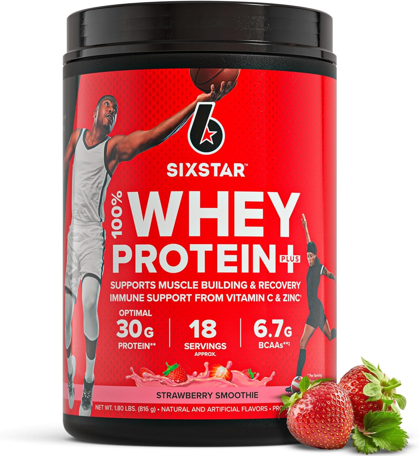Six Star Whey Protein Powder Plus - Muscle Building & Recovery Formula with