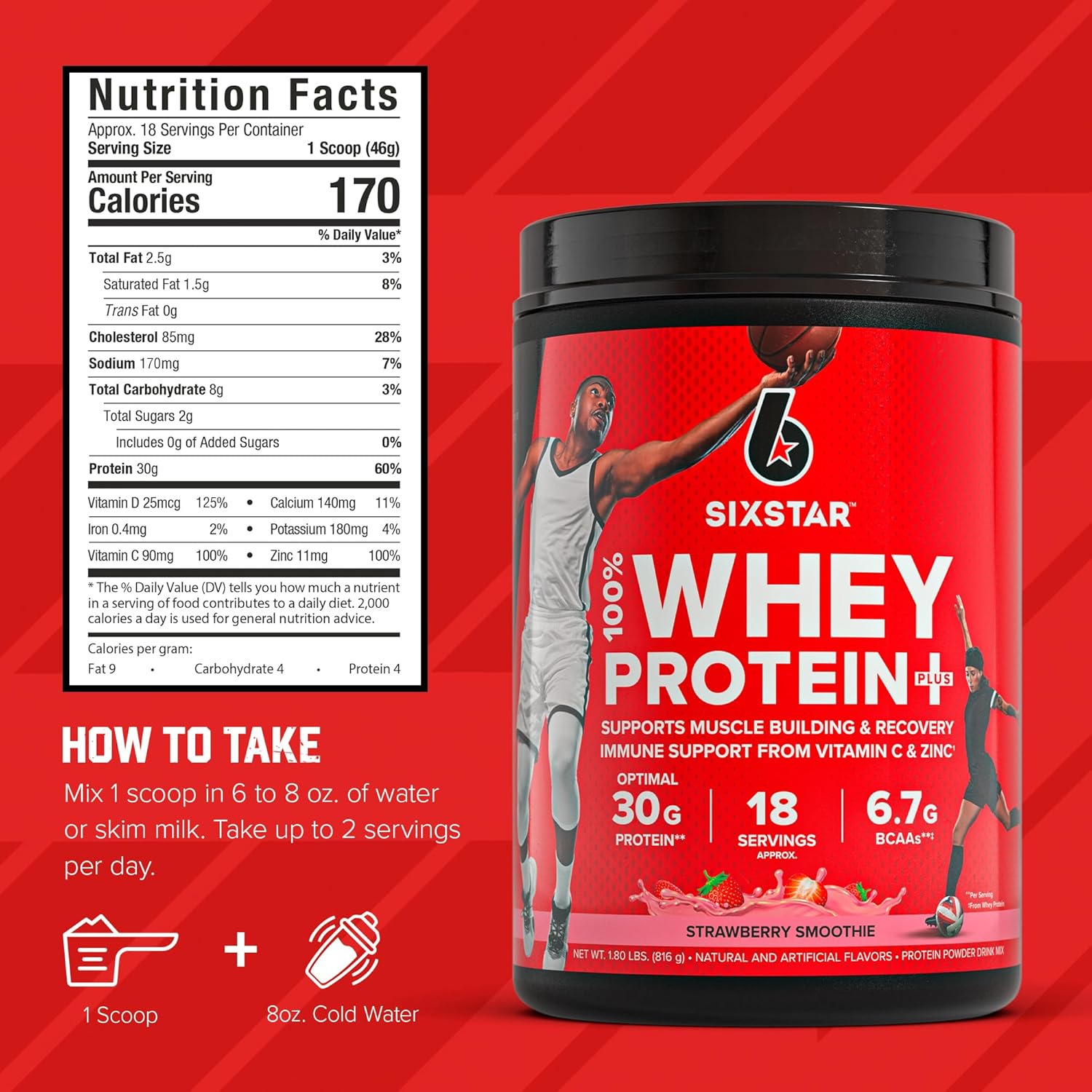 Six Star Whey Protein Powder Plus - Muscle Building & Recovery Formula with - View 5