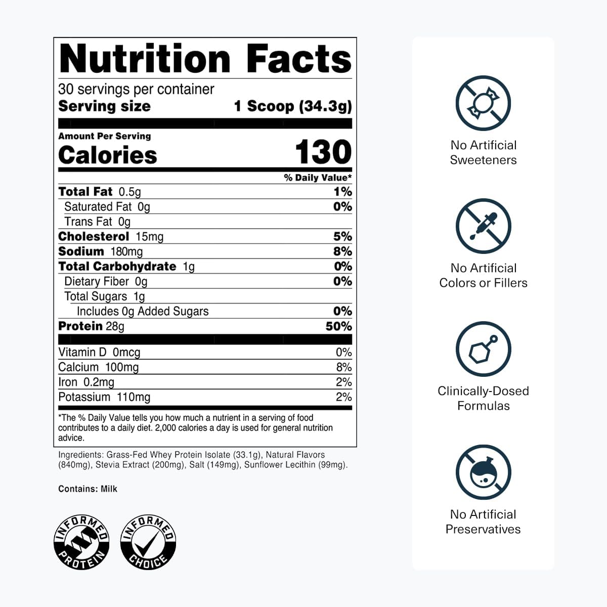 Transparent Labs Grass-Fed Whey Protein Isolate - Naturally Flavored, Gluten - View 3