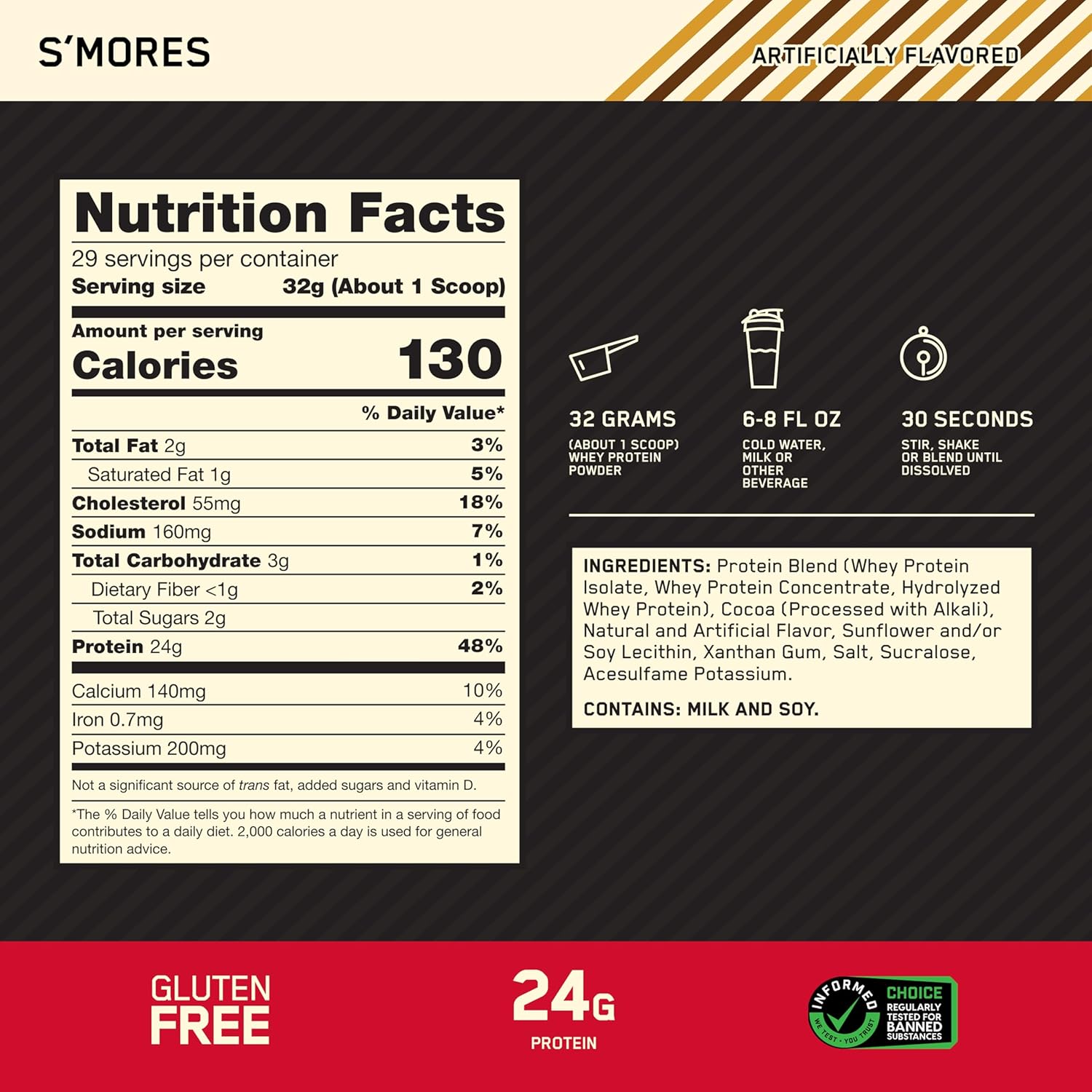 Optimum Nutrition New Flavor Gold Standard 100% Whey Protein Powder, S'Mores, 2 - View 3