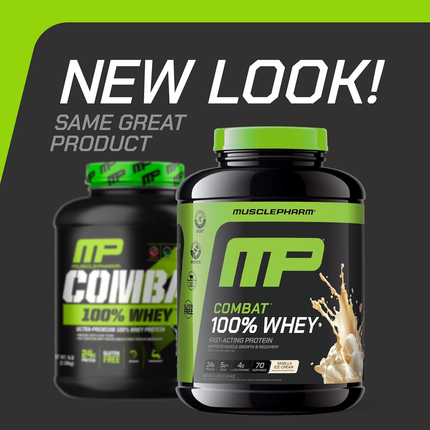 MusclePharm Combat 100% Whey Protein Powder, Vanilla Flavor, Fast Recovery & - View 2