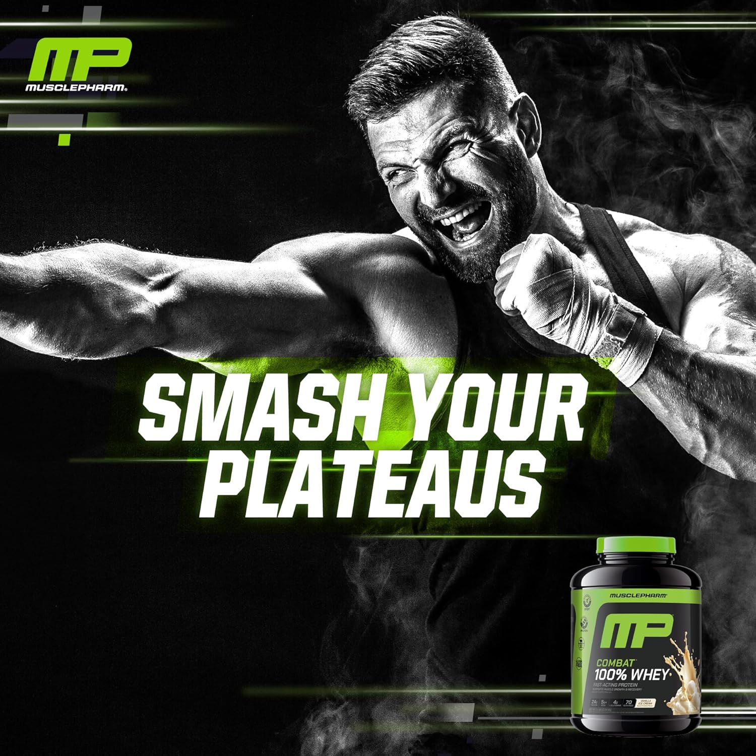 MusclePharm Combat 100% Whey Protein Powder, Vanilla Flavor, Fast Recovery & - View 6