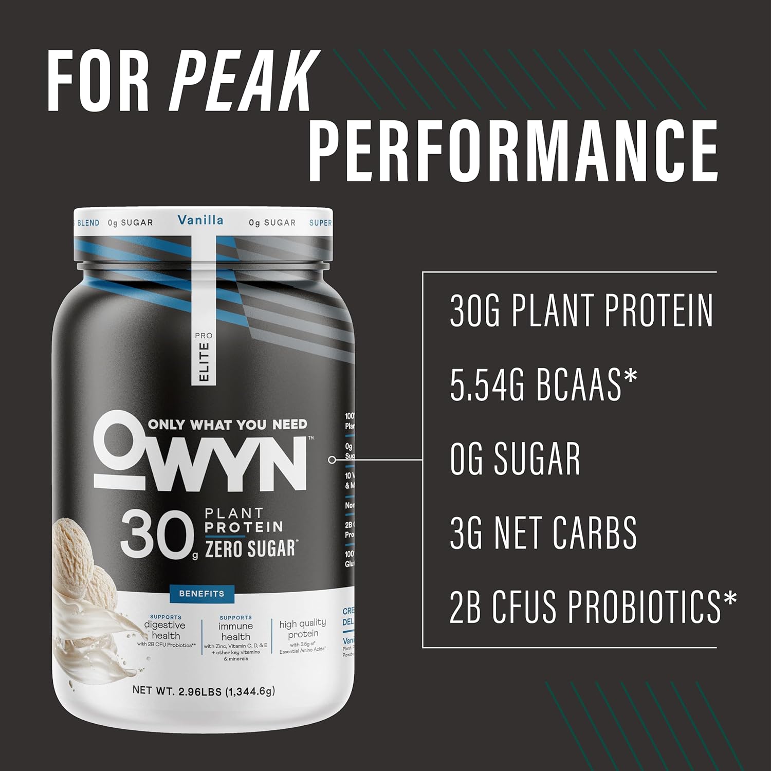 OWYN Only What You Need Pro Elite Vanilla Flavored Protein Powder, 32g Protein, - View 2