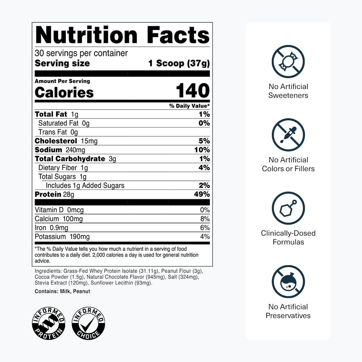 Transparent Labs Grass-Fed Whey Protein Isolate - Naturally Flavored, Gluten - View 3