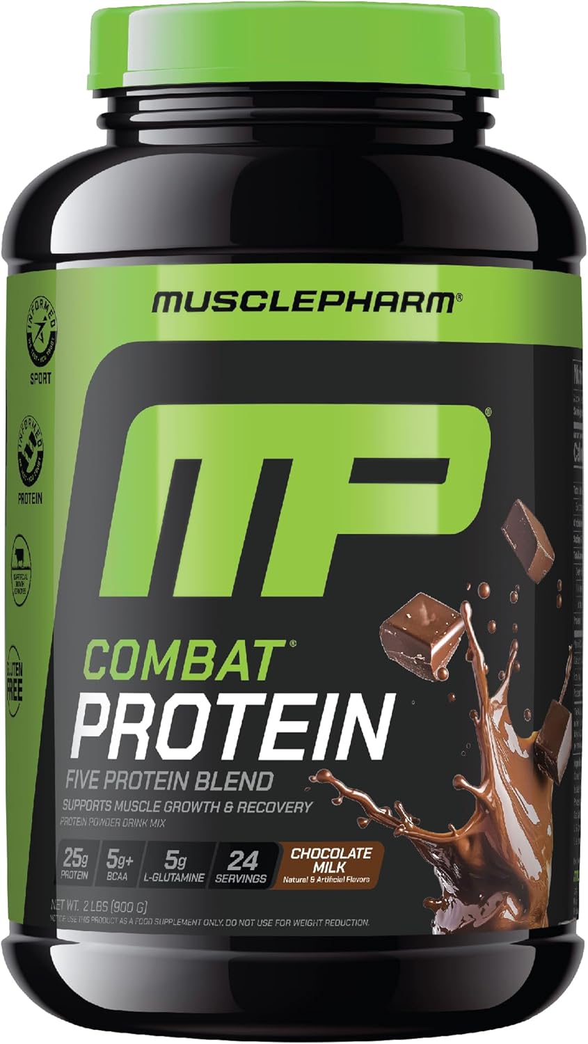 Muscle Pharm Combat Protein Powder, Chocolate Milk Flavor, Fuels Muscles for