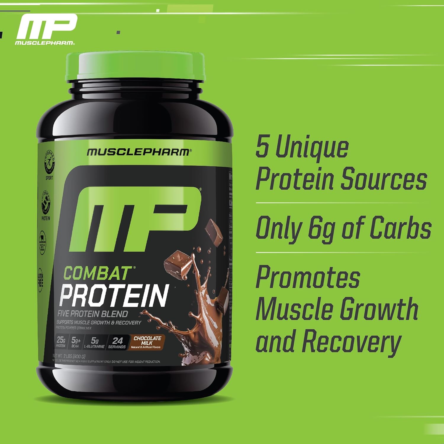 Muscle Pharm Combat Protein Powder, Chocolate Milk Flavor, Fuels Muscles for - View 4