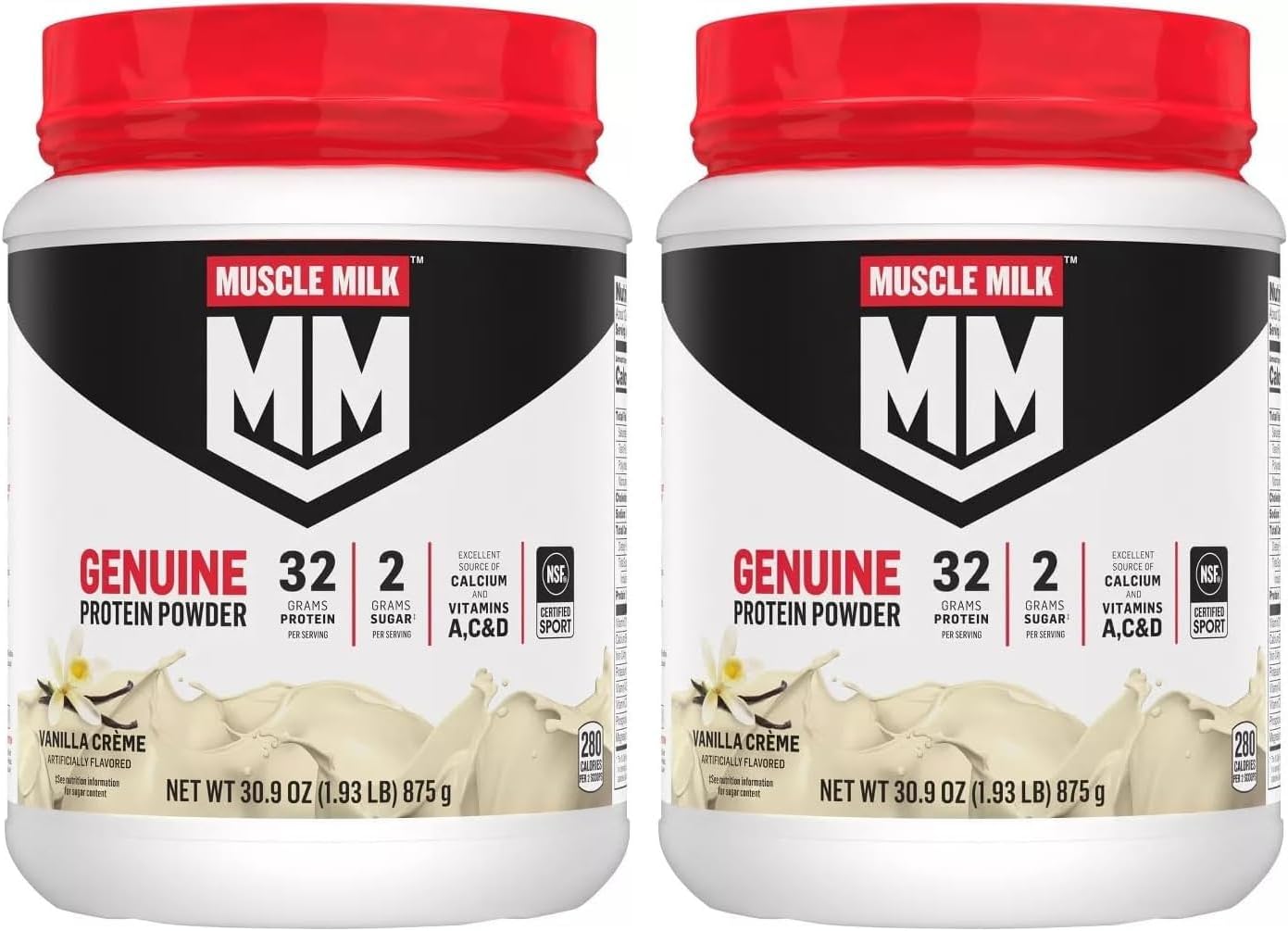 Muscle Milk Lean Muscle Vanilla Creme Protein Powder, 1.93 Pound (Pack of 2)