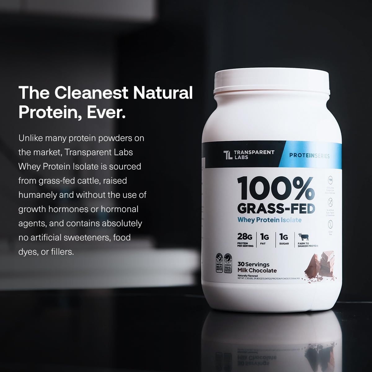 Transparent Labs Grass-Fed Whey Protein Isolate - Naturally Flavored, Gluten - View 2