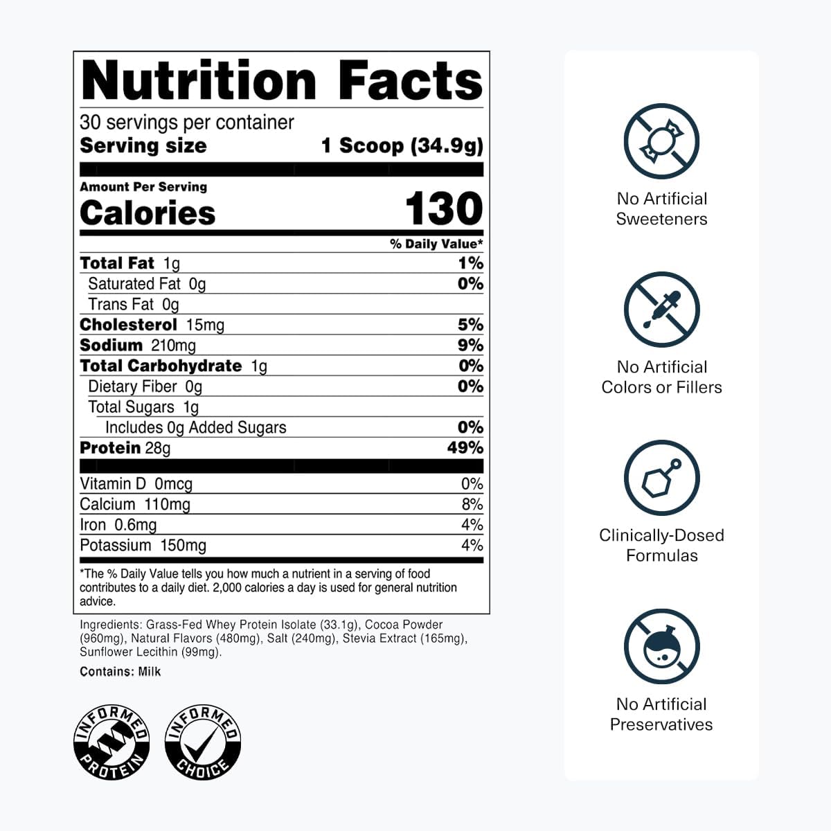 Transparent Labs Grass-Fed Whey Protein Isolate - Naturally Flavored, Gluten - View 3