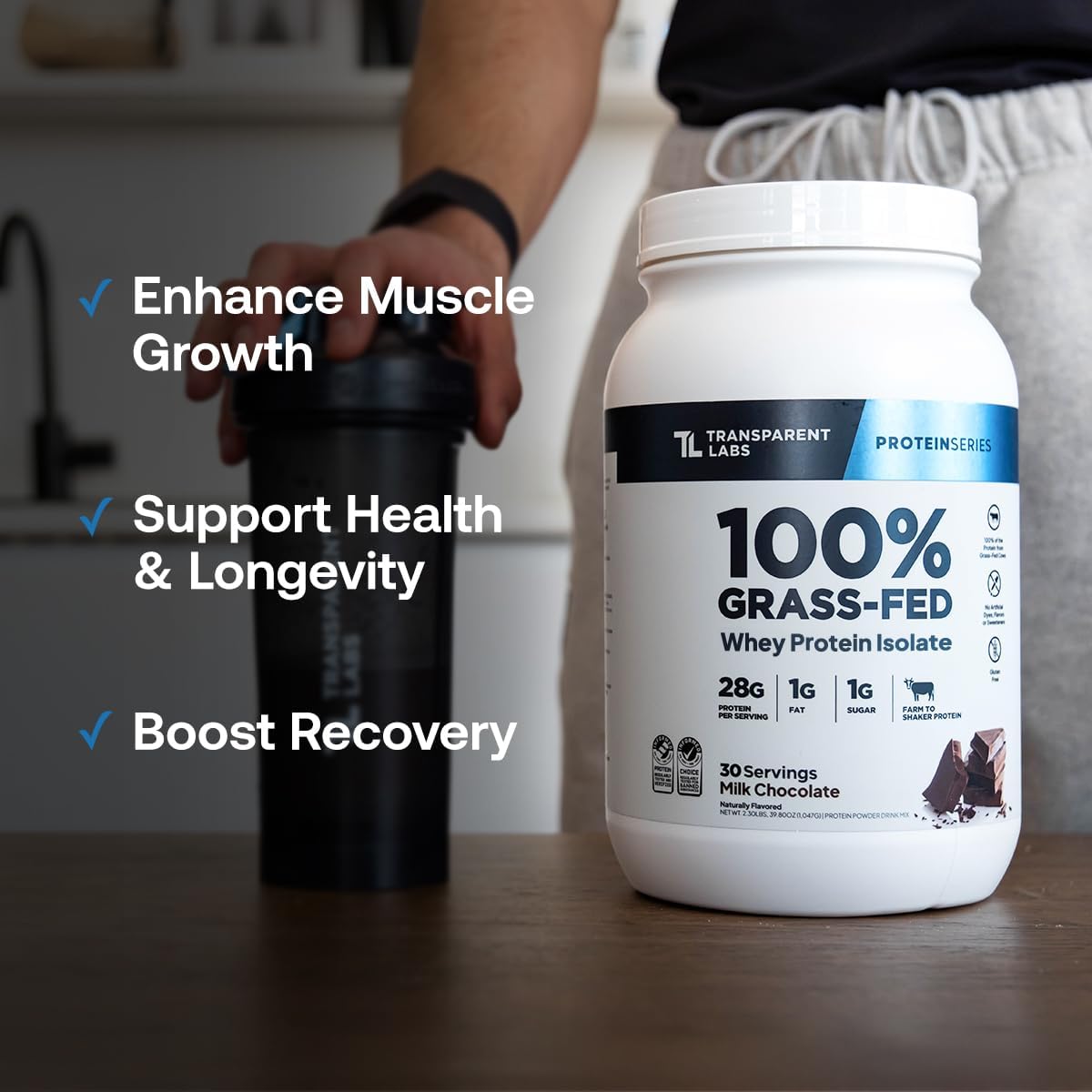 Transparent Labs Grass-Fed Whey Protein Isolate - Naturally Flavored, Gluten - View 5