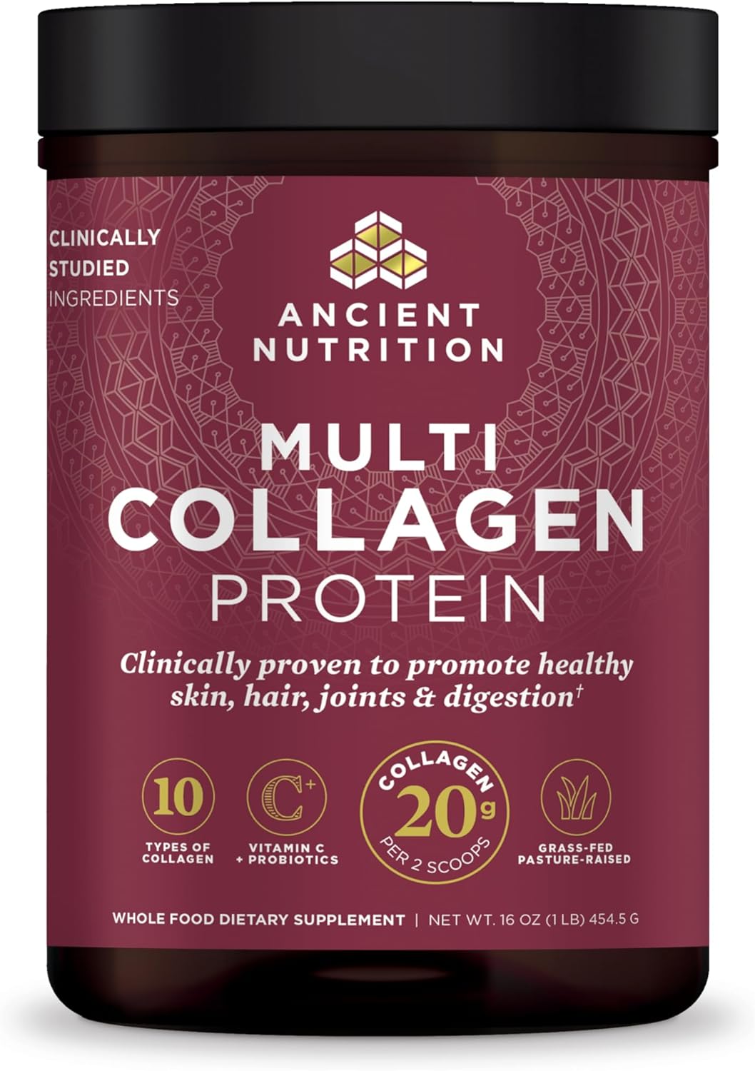 Ancient Nutrition Collagen Powder Protein with Probiotics, Unflavored Multi