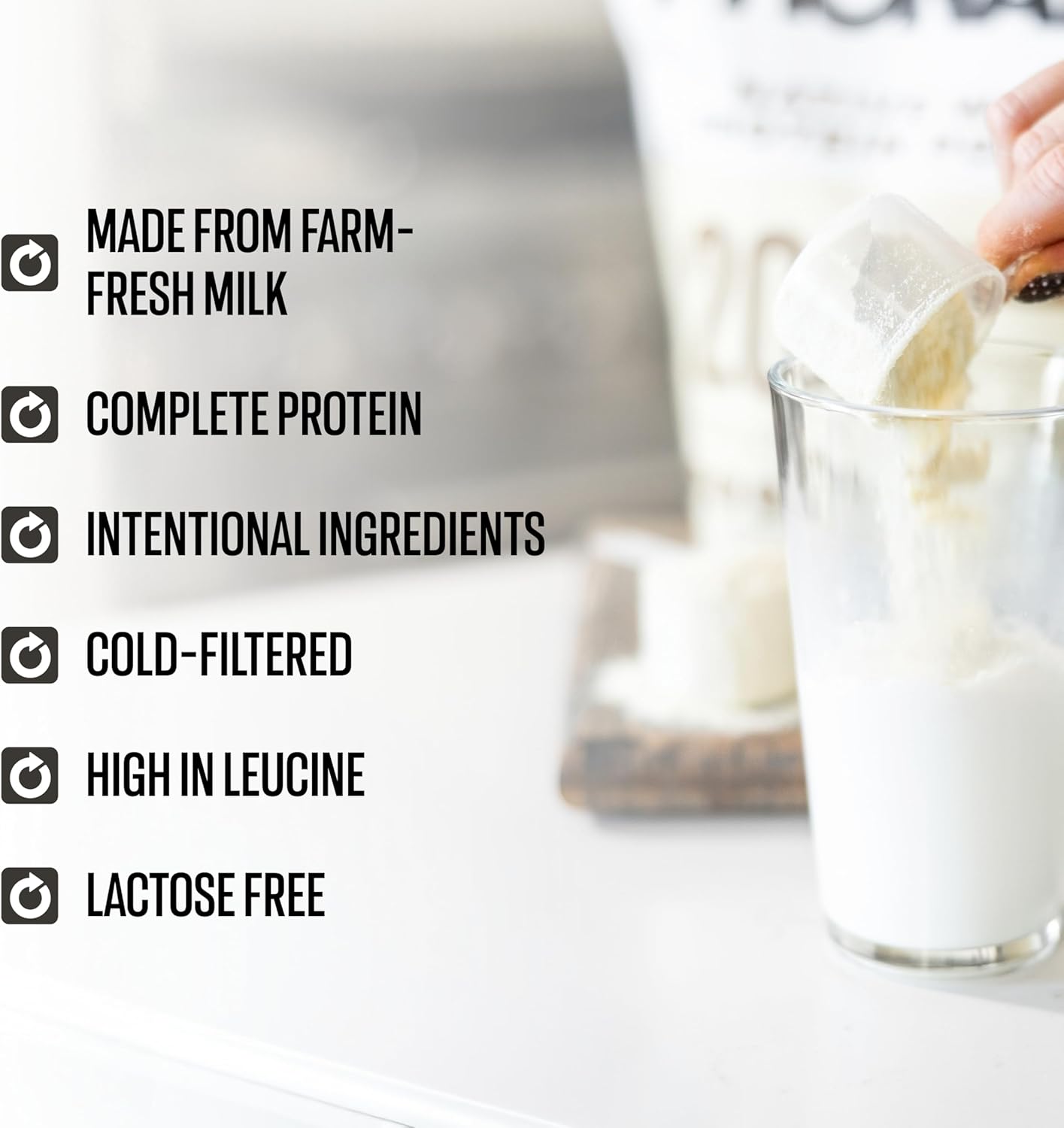 100% Whey Native Protein Powder, French Vanilla, 2 lb, Made from Farm Fresh - View 2