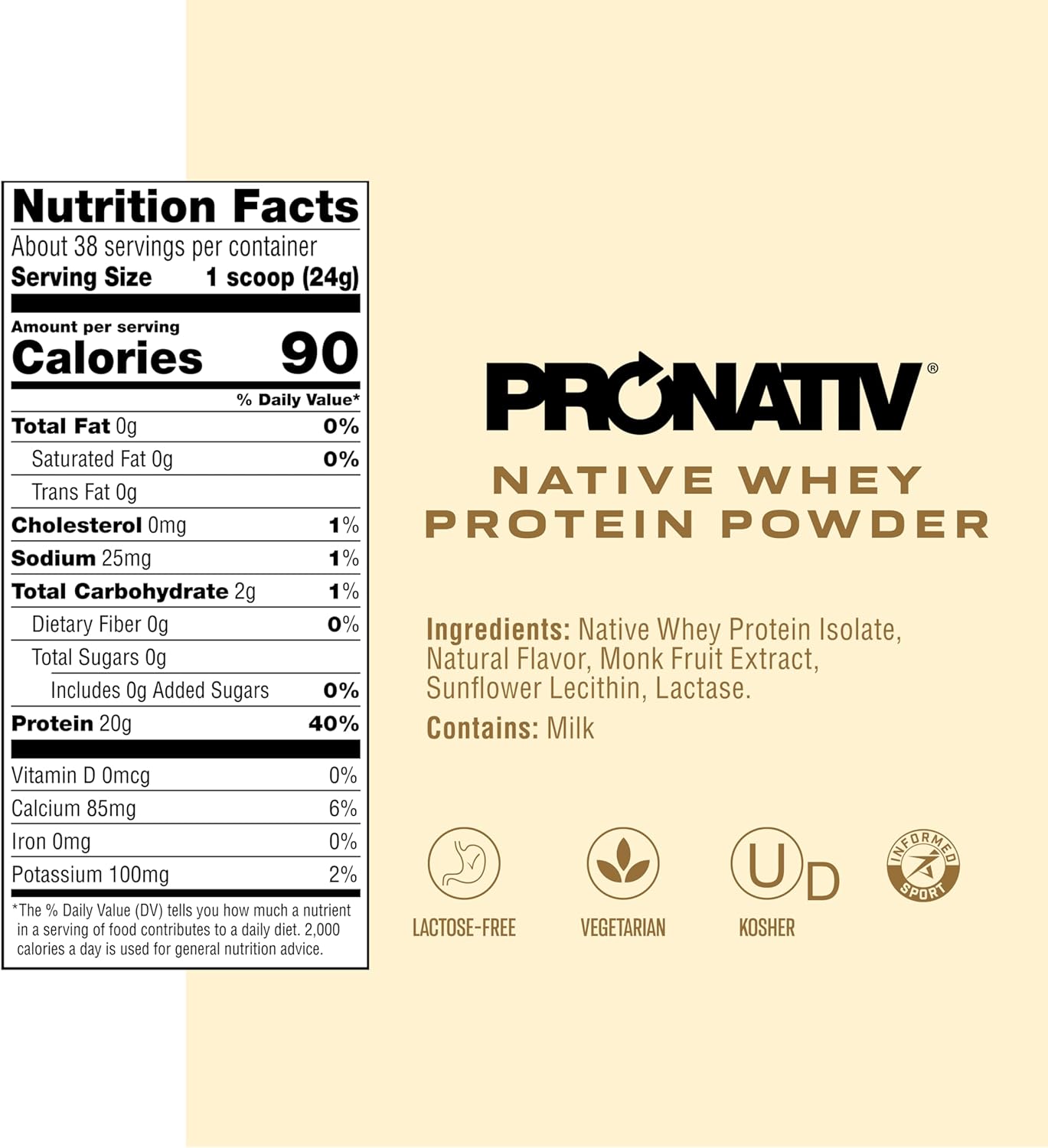 100% Whey Native Protein Powder, French Vanilla, 2 lb, Made from Farm Fresh - View 3