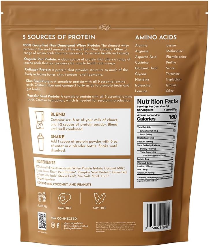 Roasted Peanut Butter Chocolate Protein Powder – 30-Serving Blend with 100% - View 2