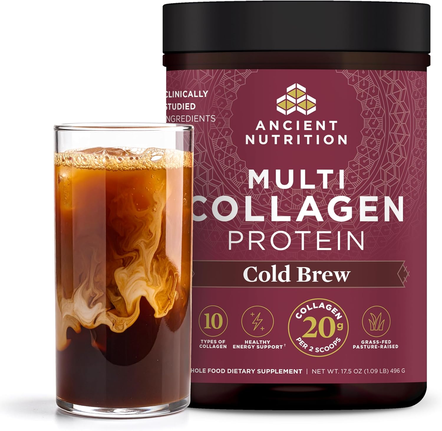 Ancient Nutrition Hydrolyzed Collagen Peptides Powder, Cold Brew Multi Collagen