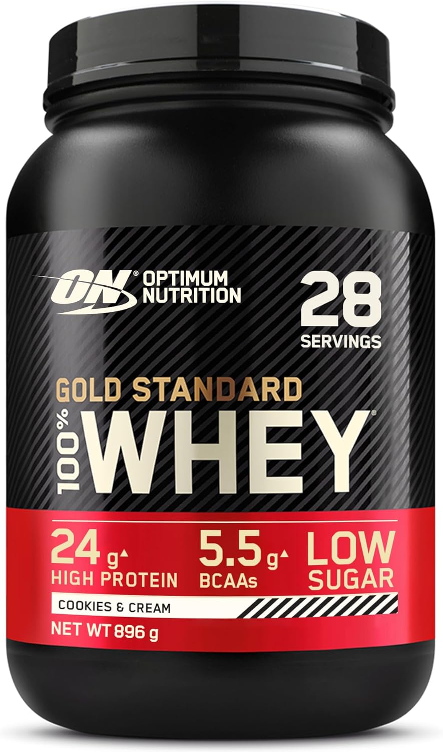 Optimum Nutrition Gold Standard 100% Whey Protein Powder, Cookies & Cream, 2