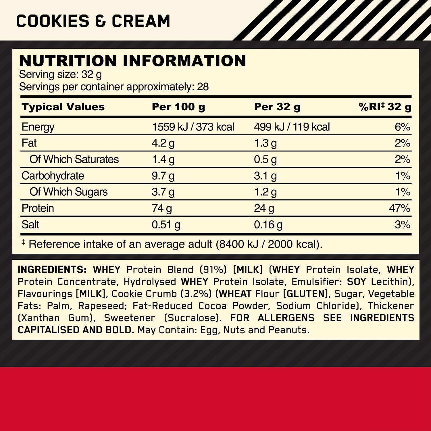 Optimum Nutrition Gold Standard 100% Whey Protein Powder, Cookies & Cream, 2 - View 5