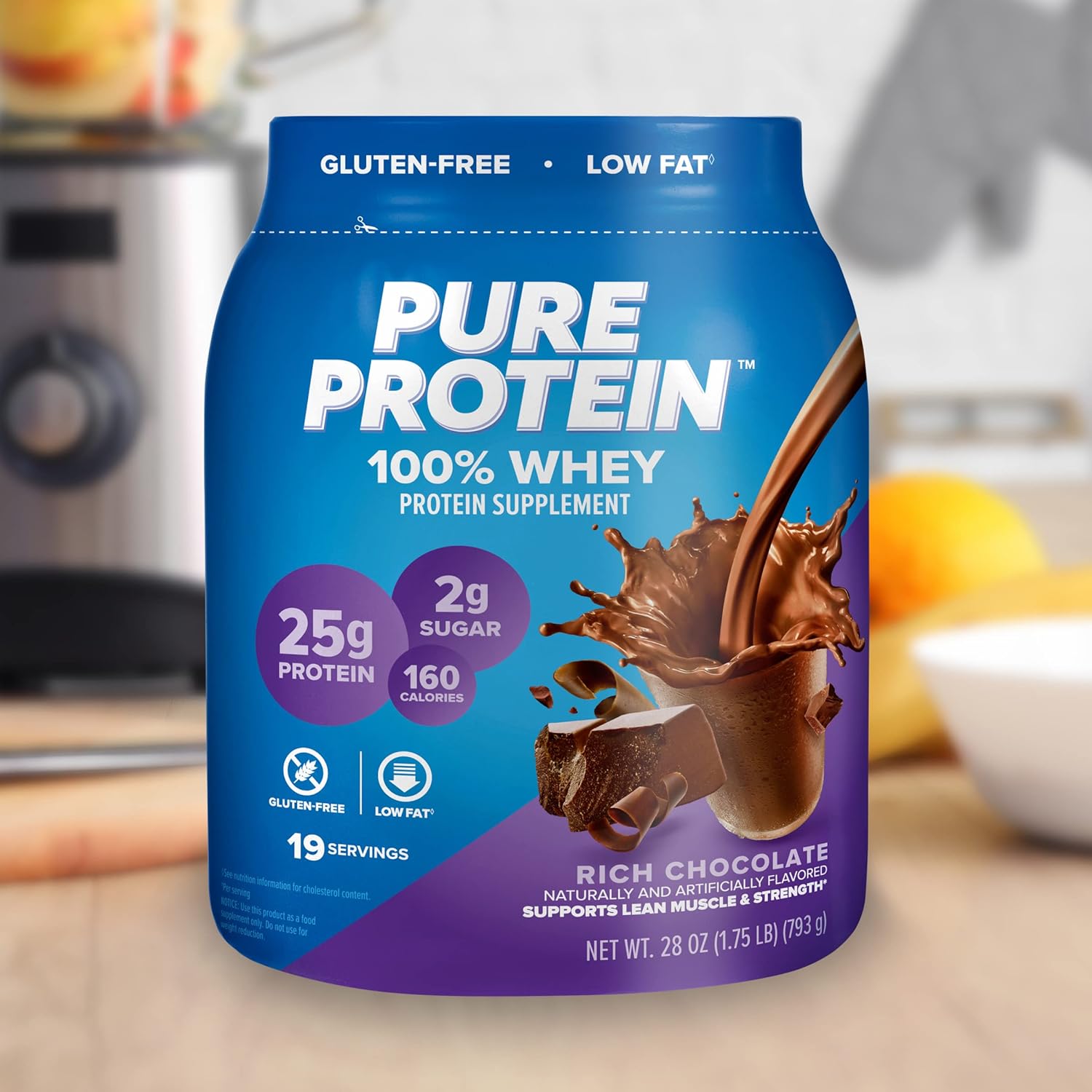Pure Protein 100% Whey Protein Powder, Rich Chocolate, 25 g Protein, 1.75 lb - View 6
