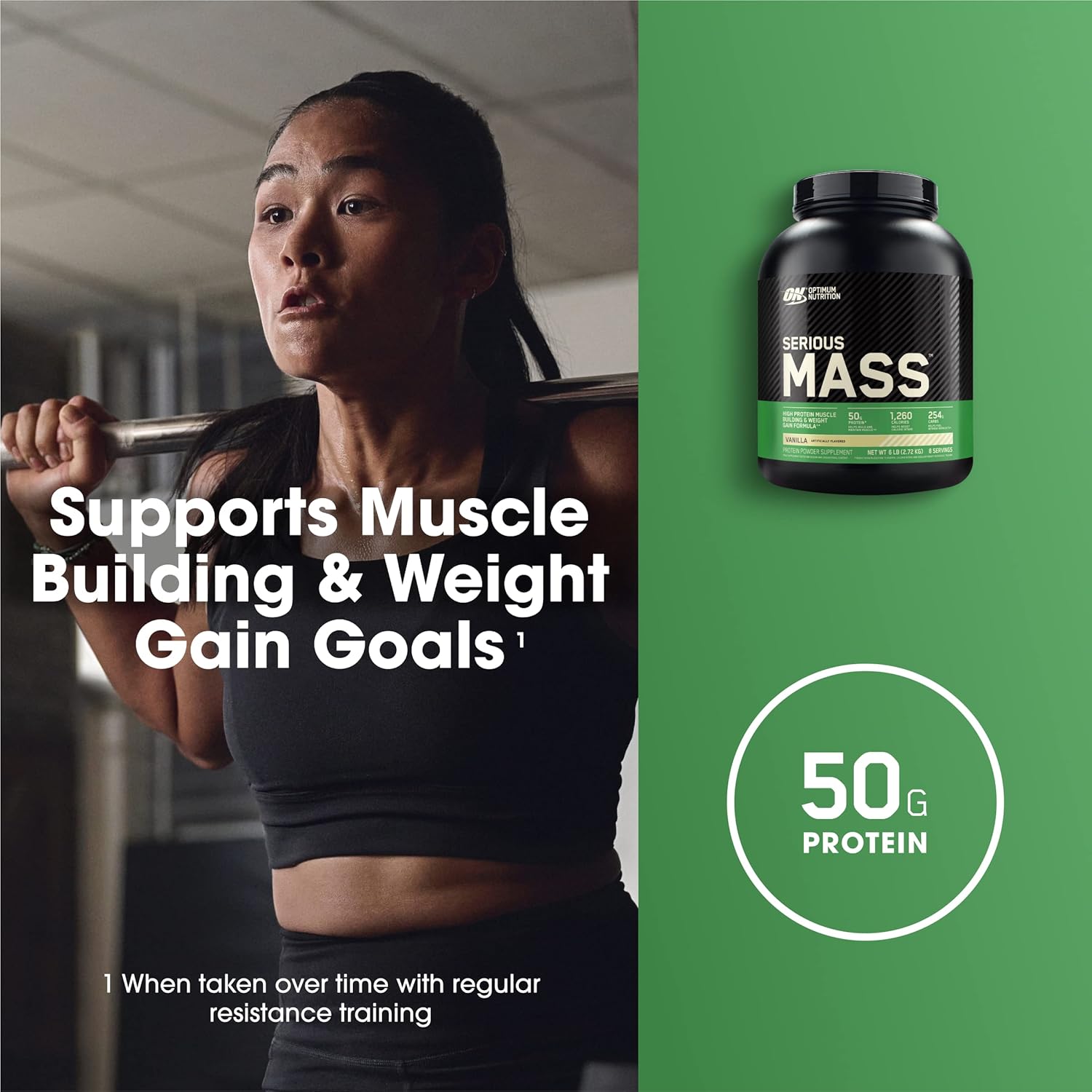 Optimum Nutrition Serious Mass, Weight Gainer Protein Powder, Mass Gainer, - View 6