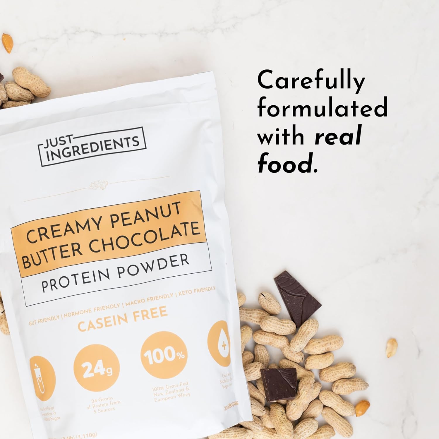 JUST INGREDIENTS Creamy Peanut Butter Chocolate Protein Powder – - View 6