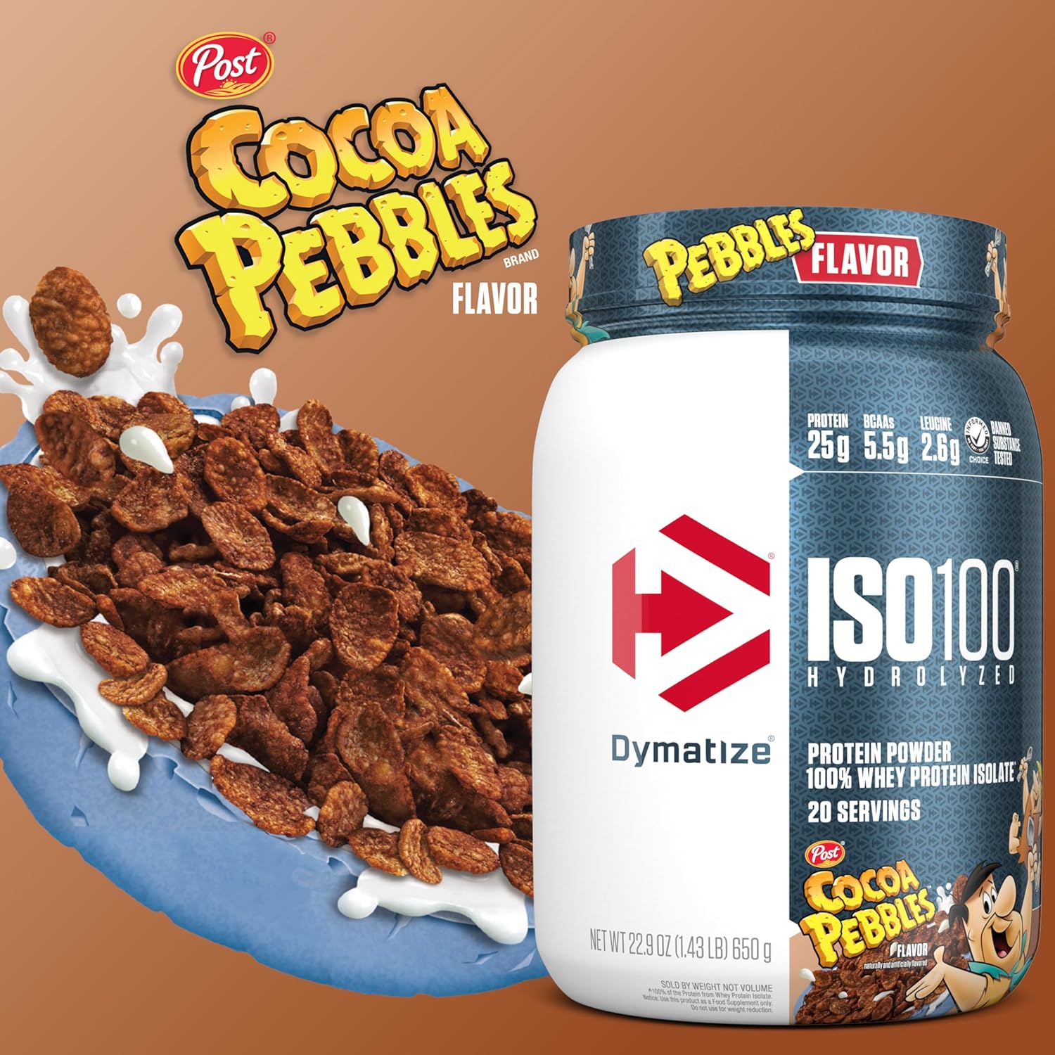 Dymatize x Cocoa Pebbles ISO100 Whey Protein Powder Isolate, 25g of Protein, - View 3