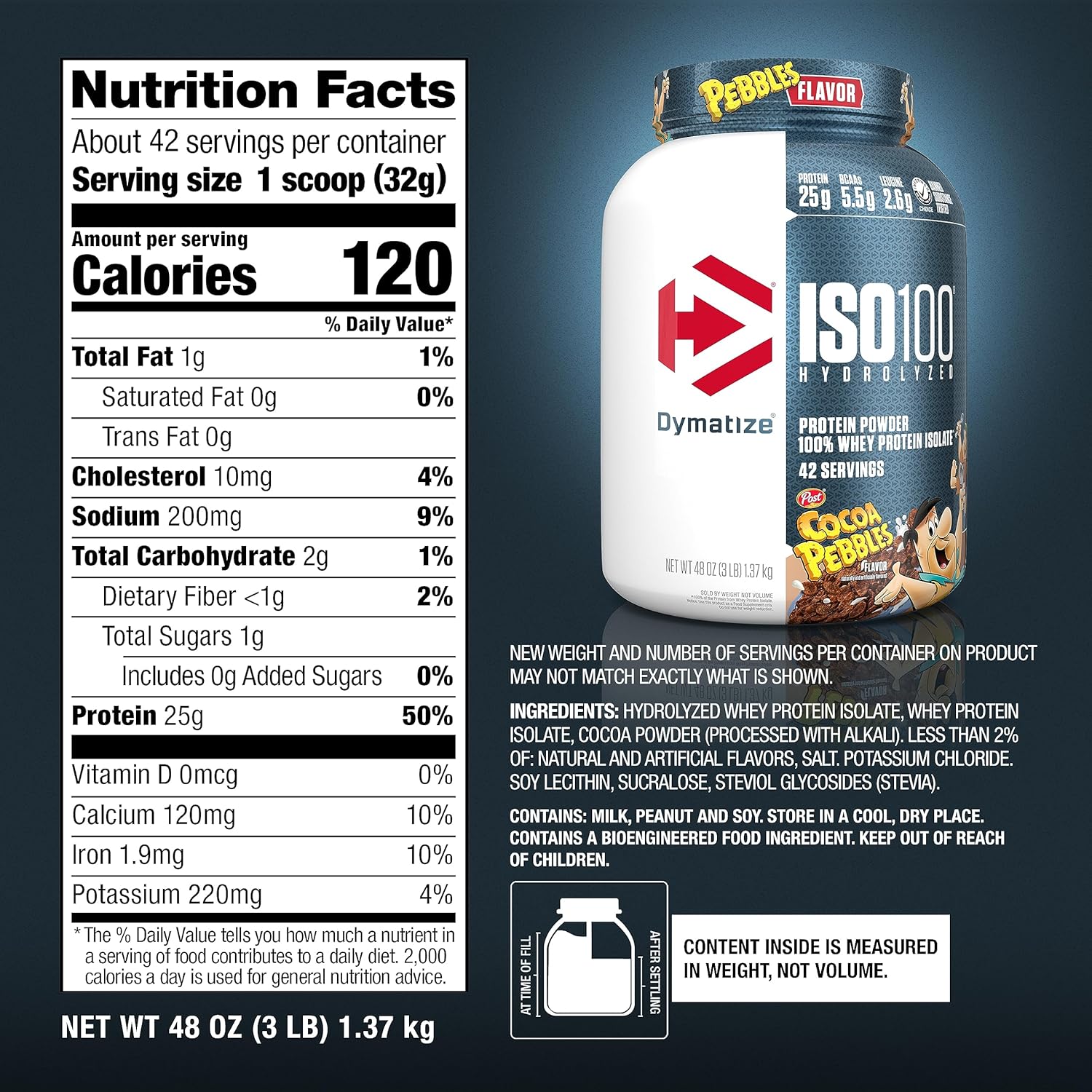 Dymatize x Cocoa Pebbles ISO100 Whey Protein Powder Isolate, 25g of Protein, - View 5