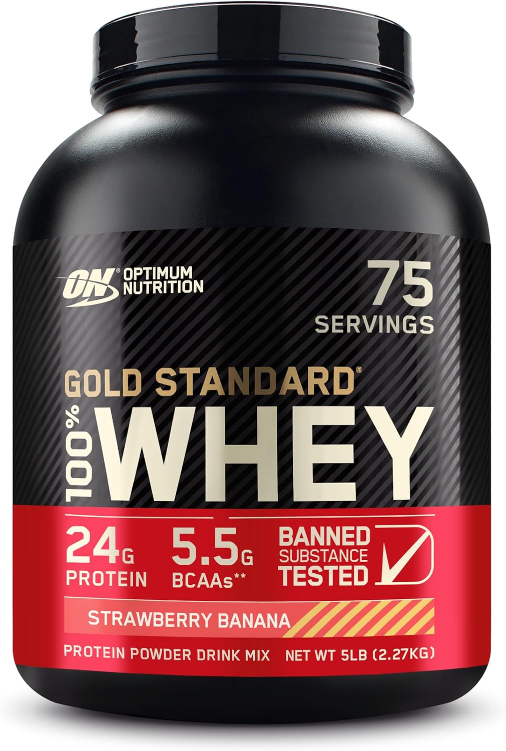 Optimum Nutrition Gold Standard 100% Whey Protein Powder, Strawberry Banana, 5