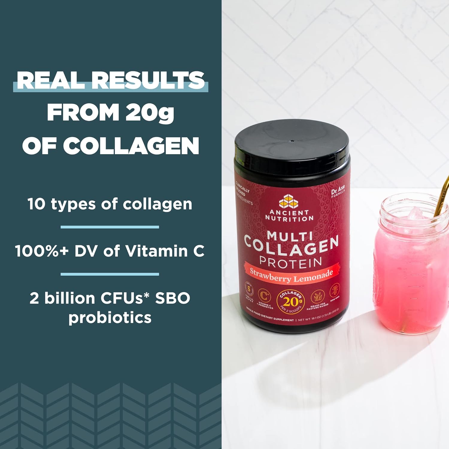 Ancient Nutrition Collagen Peptides Powder, Multi Collagen Protein, Women & - View 3