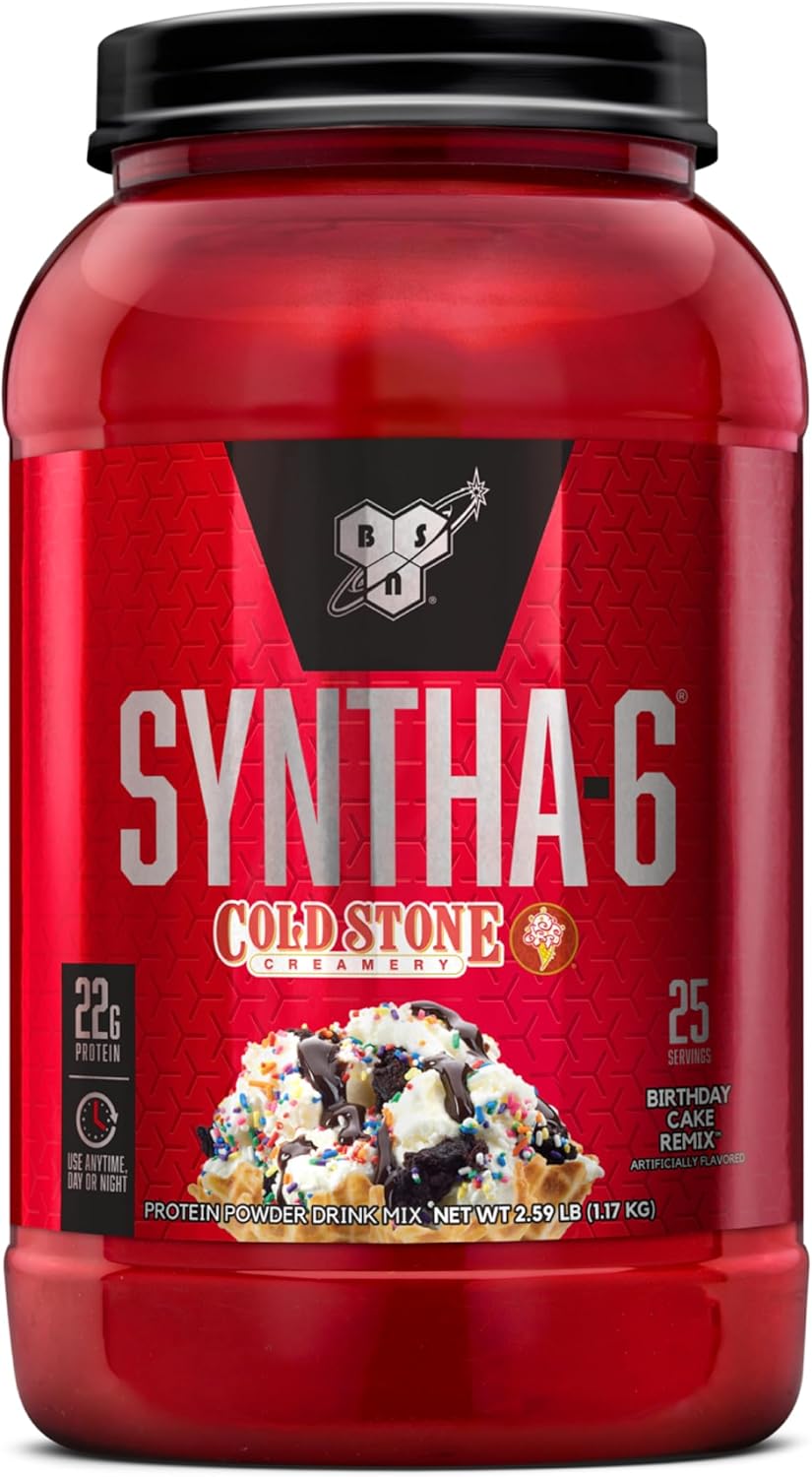 BSN Syntha-6 Whey Protein Powder, Cold Stone Creamery- Birthday Cake Remix