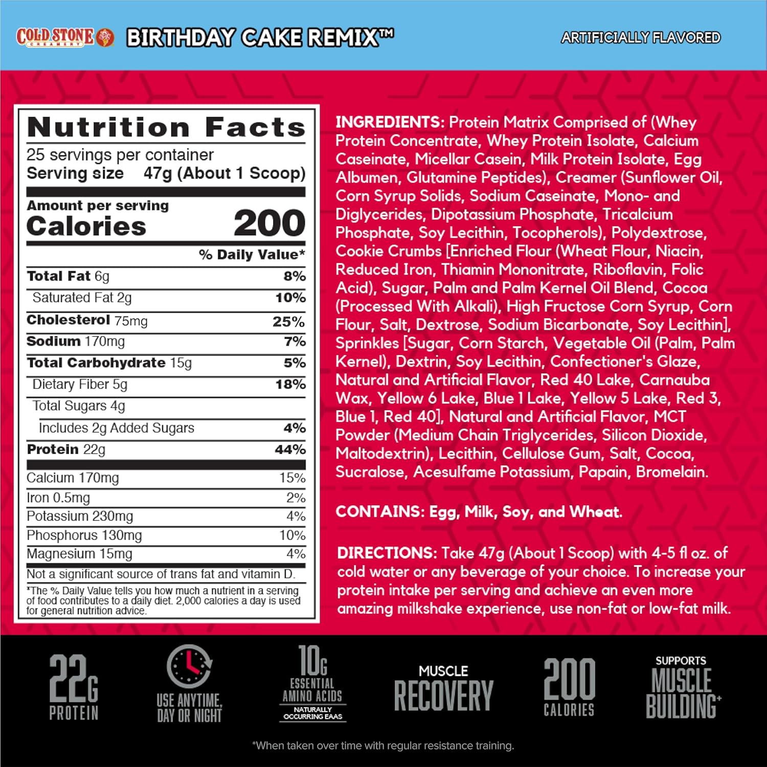BSN Syntha-6 Whey Protein Powder, Cold Stone Creamery- Birthday Cake Remix - View 2