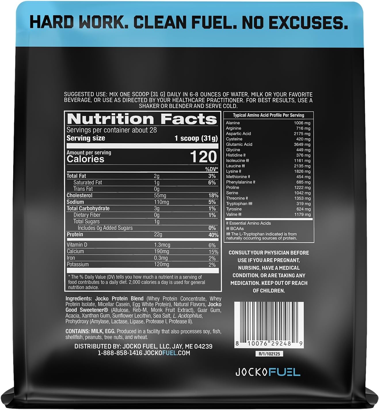 Jocko Fuel Whey Protein Powder, Fruity Cereal, 22g Protein, Digestive Enzymes + - View 2
