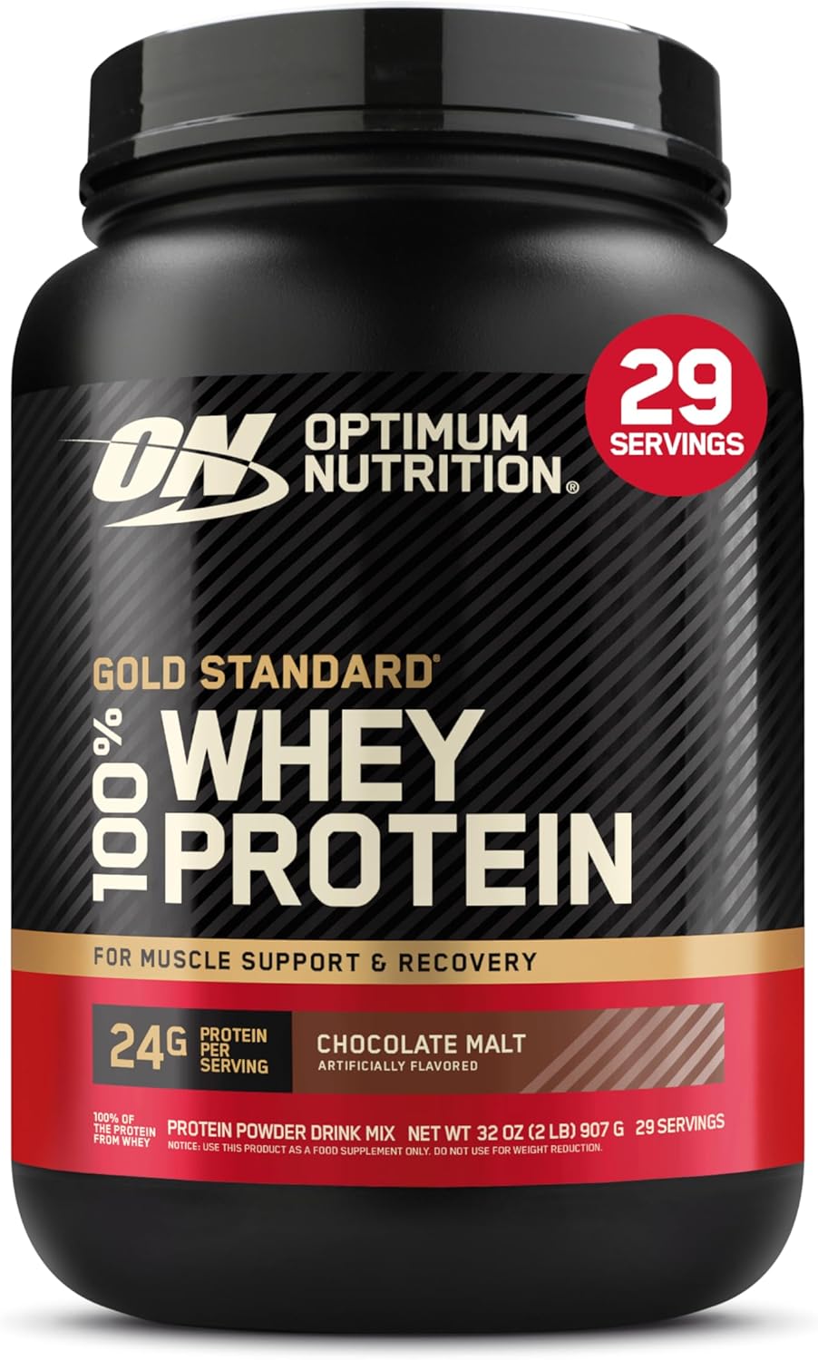 Optimum Nutrition Gold Standard 100% Whey Protein Powder, Chocolate Malt, 2