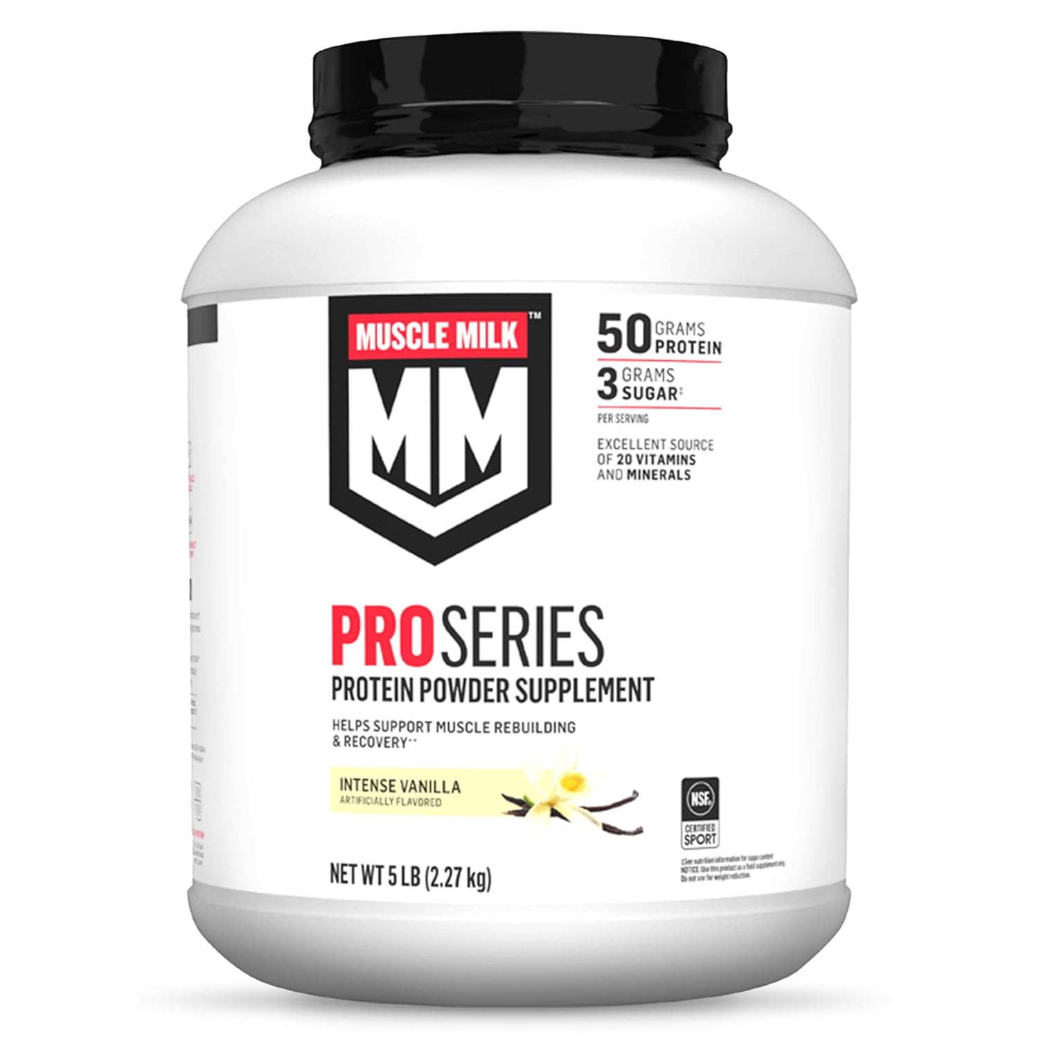 Muscle Milk Pro Series Protein Powder Supplement, Intense Vanilla, 5 Pound, 28