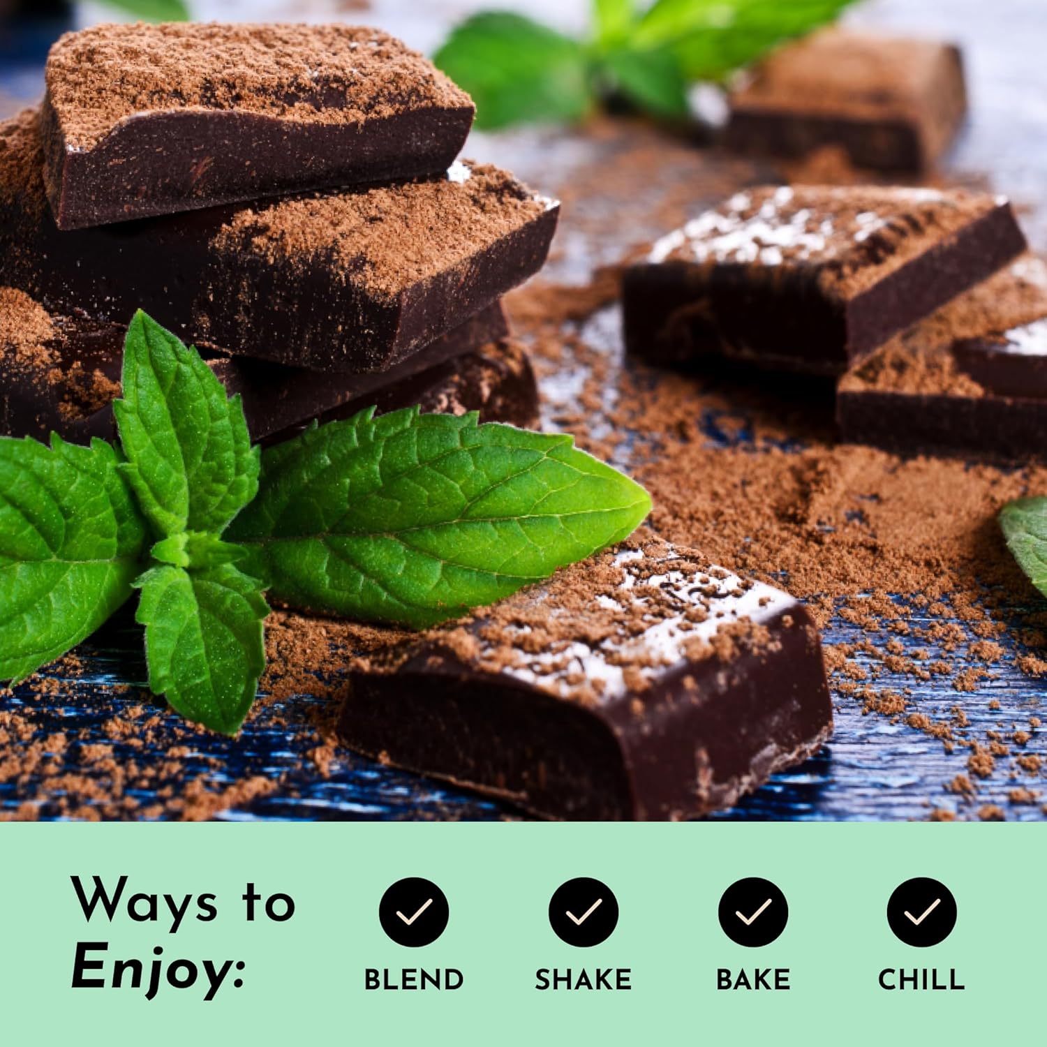 JUST INGREDIENTS Mint Chocolate Protein Powder – 30 Serving Bag – Grass-Fed - View 3