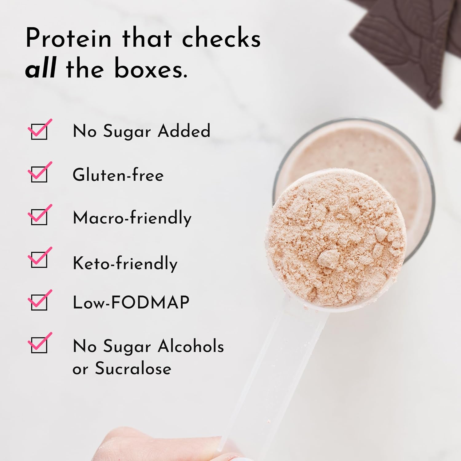 JUST INGREDIENTS Mint Chocolate Protein Powder – 30 Serving Bag – Grass-Fed - View 4