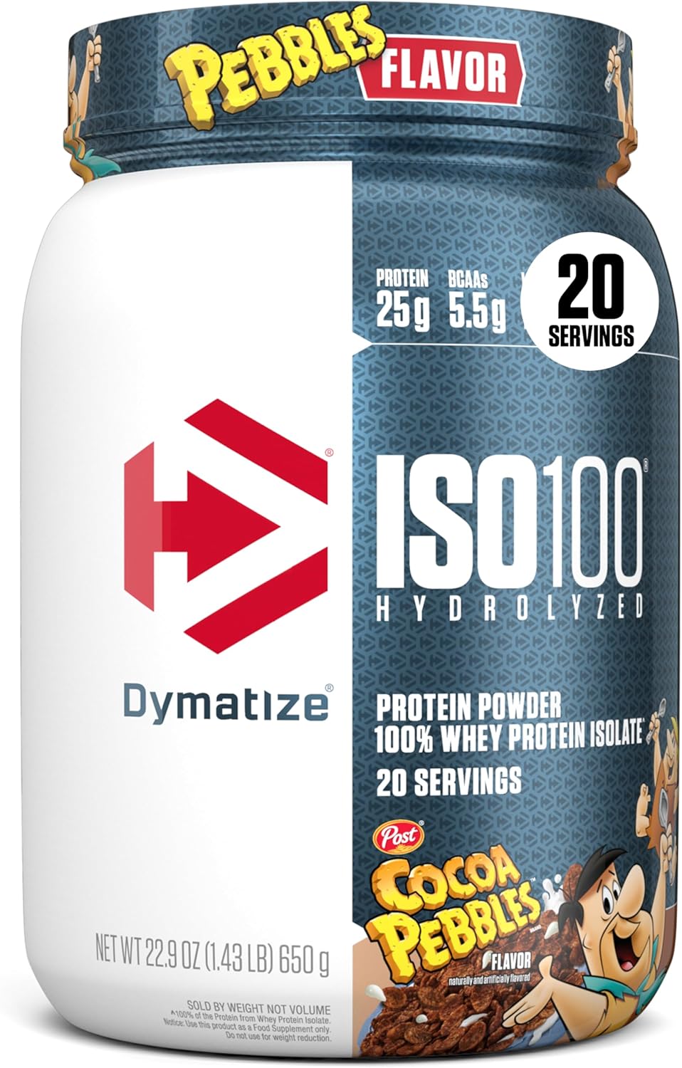 Dymatize x Cocoa Pebbles ISO100 Whey Protein Powder Isolate, 25g of Protein, 20