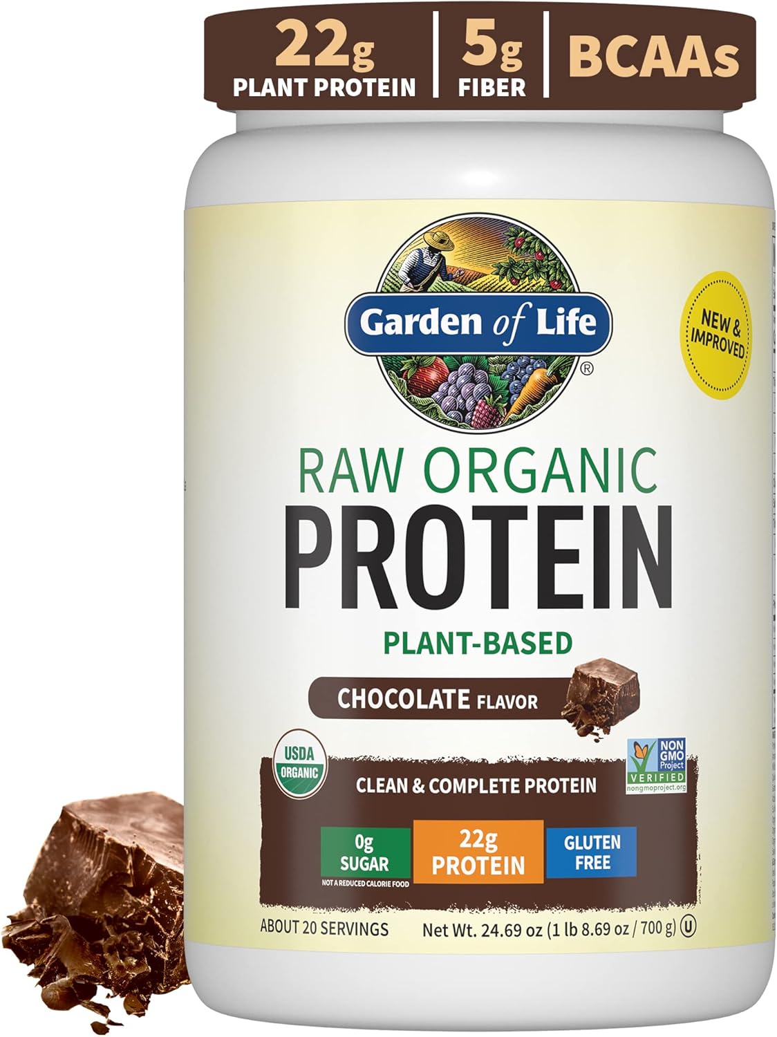 Garden of Life Protein Powder, Vegan Protein Powder, BCAA, Probiotics &