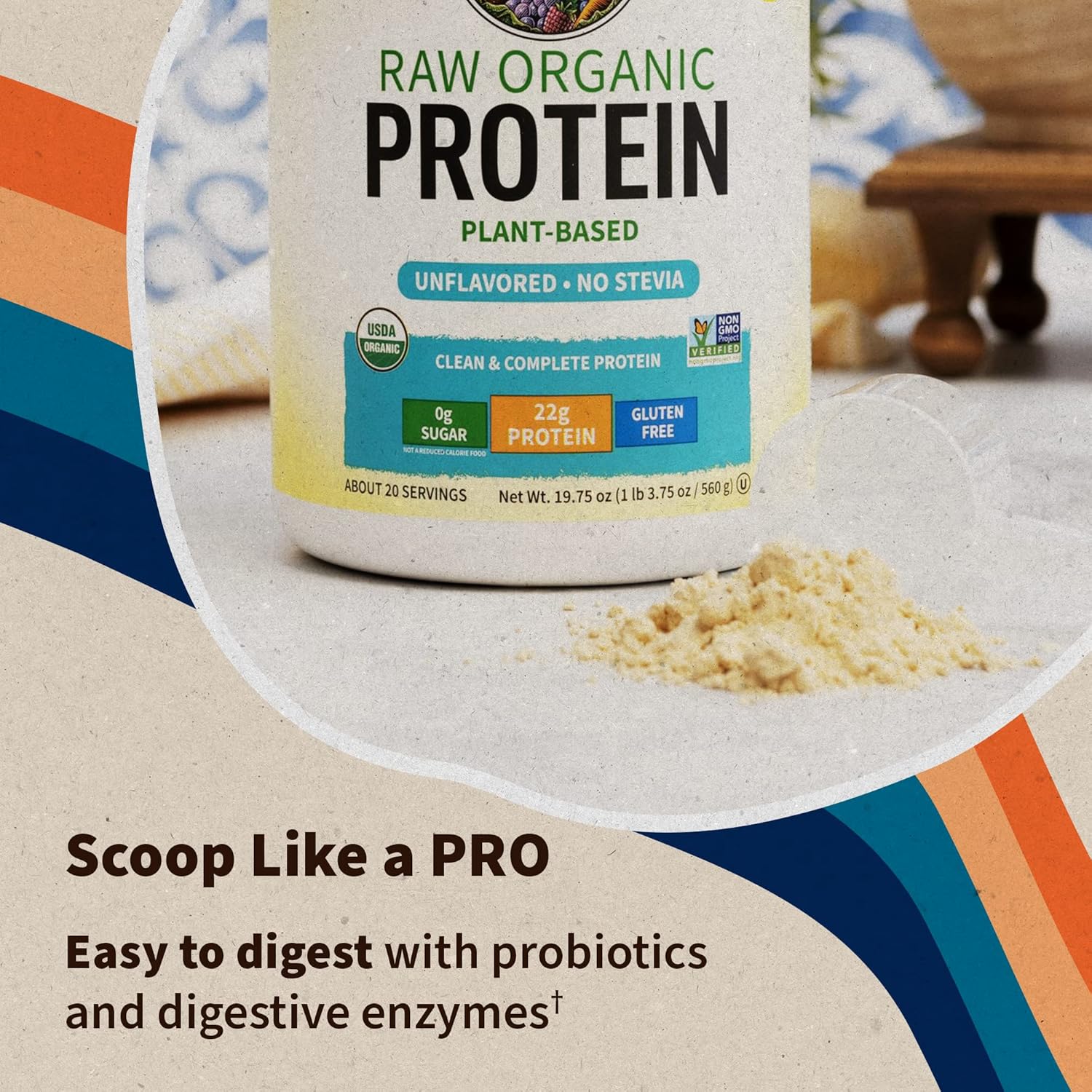 Garden of Life Organic Vegan Protein Powder, Plant Based & BCAAs, Organic - View 6