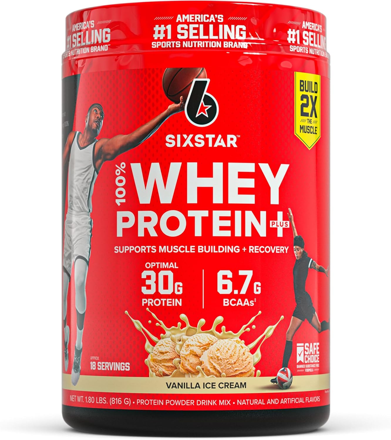 Six Star Whey Protein Powder Plus - Muscle Building & Recovery Formula with