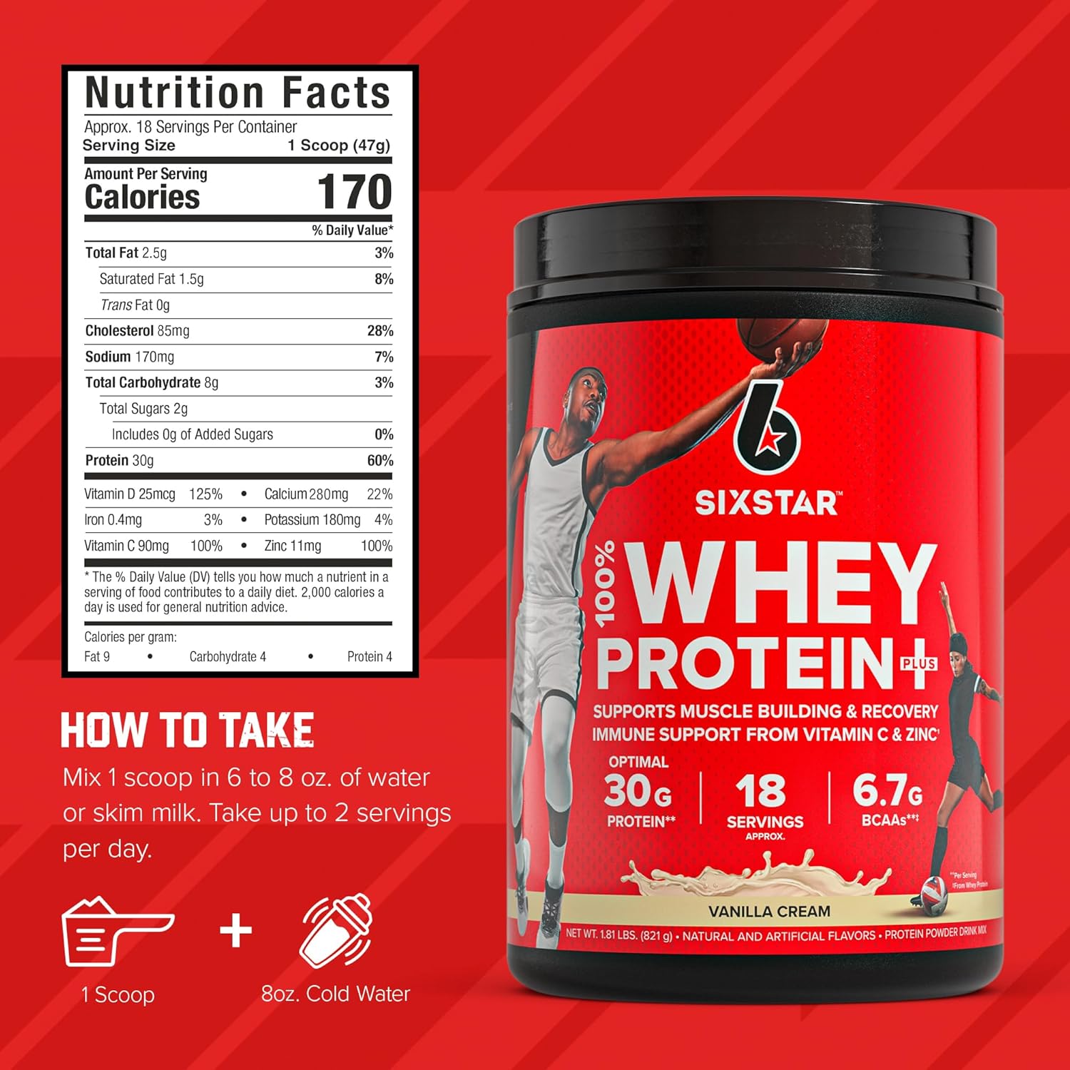 Six Star Whey Protein Powder Plus - Muscle Building & Recovery Formula with - View 5