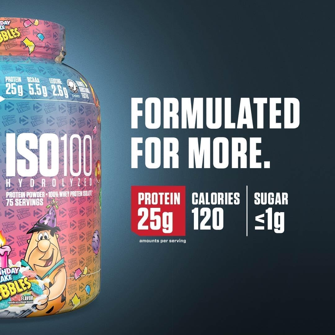 Dymatize ISO100 Whey Protein Powder Isolate, Birthday Cake, 25g of Protein, 5 - View 2