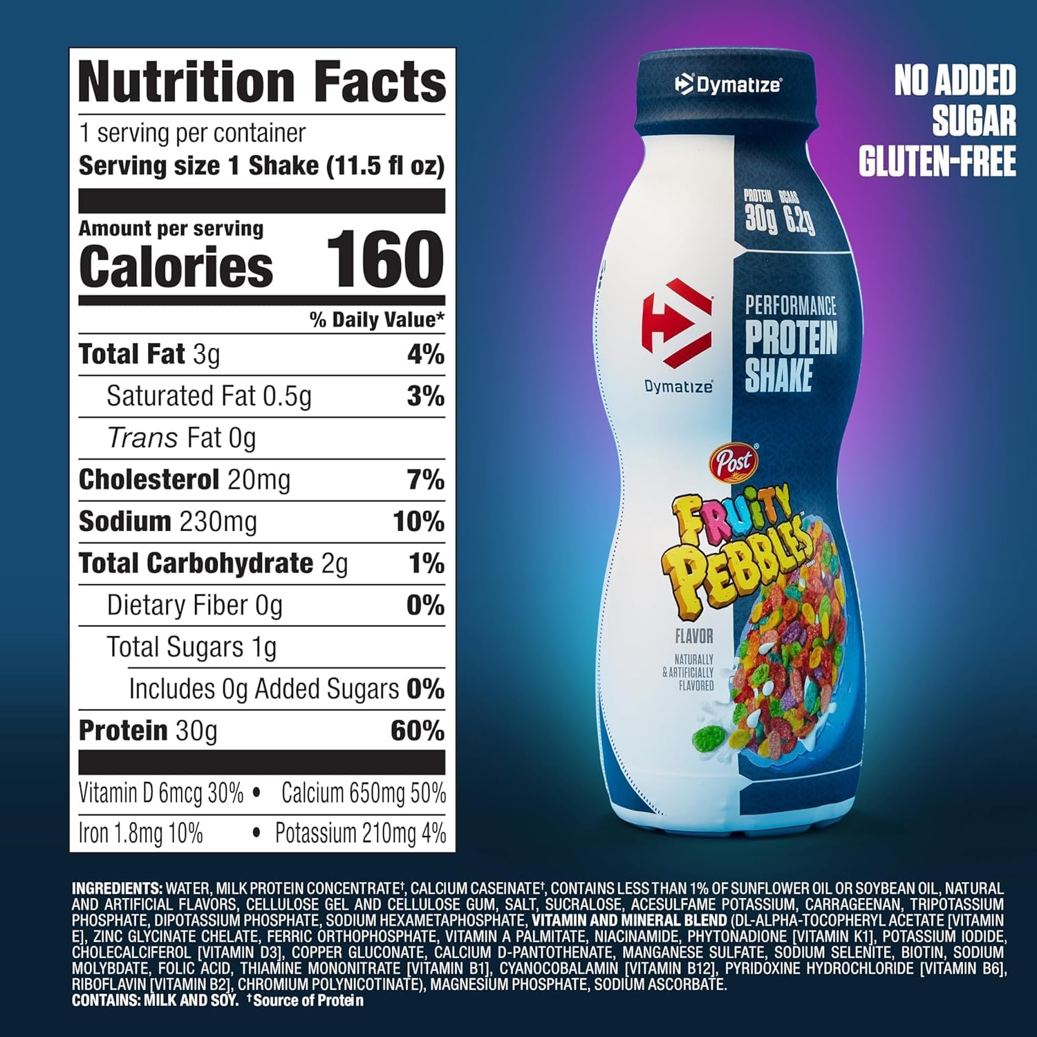 Bundle of Dymatize Performance Protein Shake, Fruity Pebbles (12 pack) + ISO100 - View 2