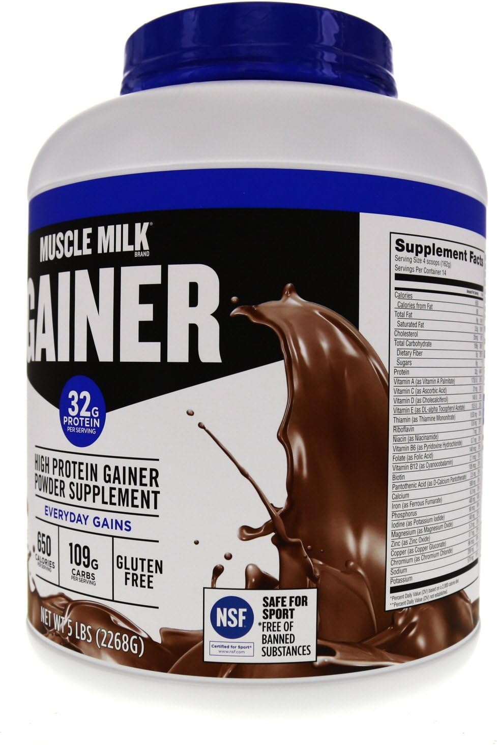 Muscle Milk Gainer Protein Powder, Chocolate, 32g Protein, 5 Pound - View 2