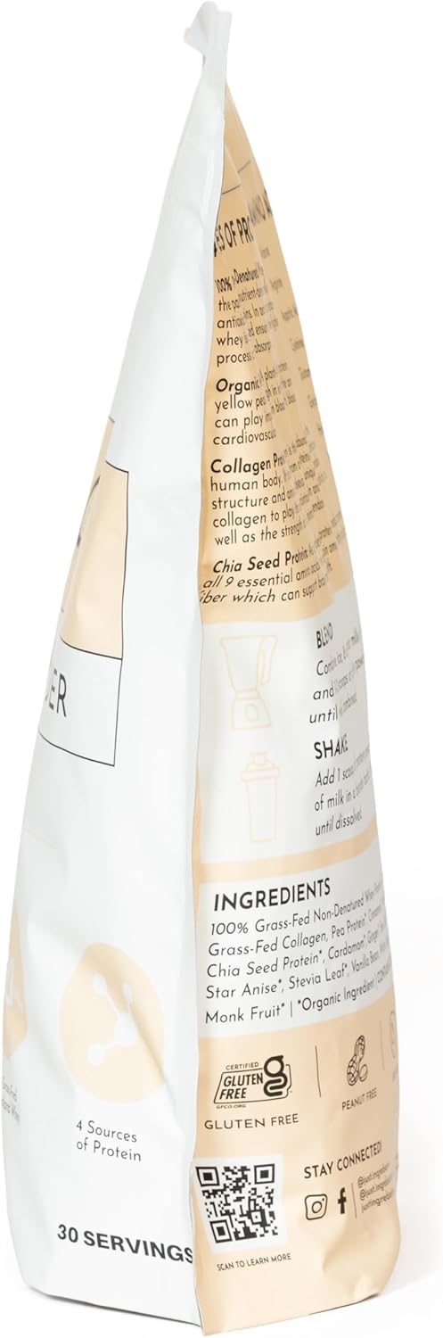 JUST INGREDIENTS Chai Protein Powder – 30-Serving Blend with 100% Grass-Fed - View 4