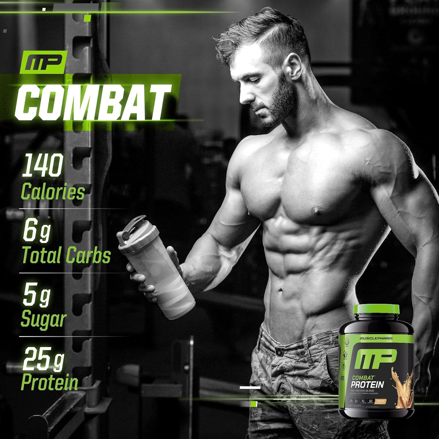 Muscle Pharm Combat Protein Powder, Horchata Flavor, Fuels Muscles for - View 5