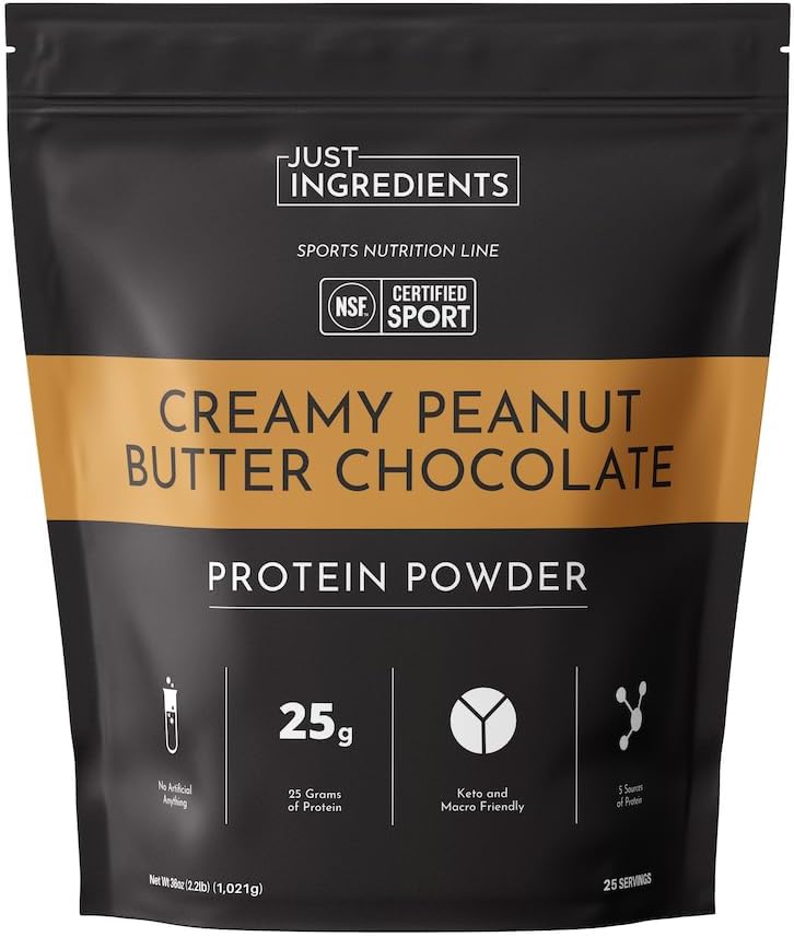 JUST INGREDIENTS Creamy Peanut Butter Chocolate Protein Powder - NSF