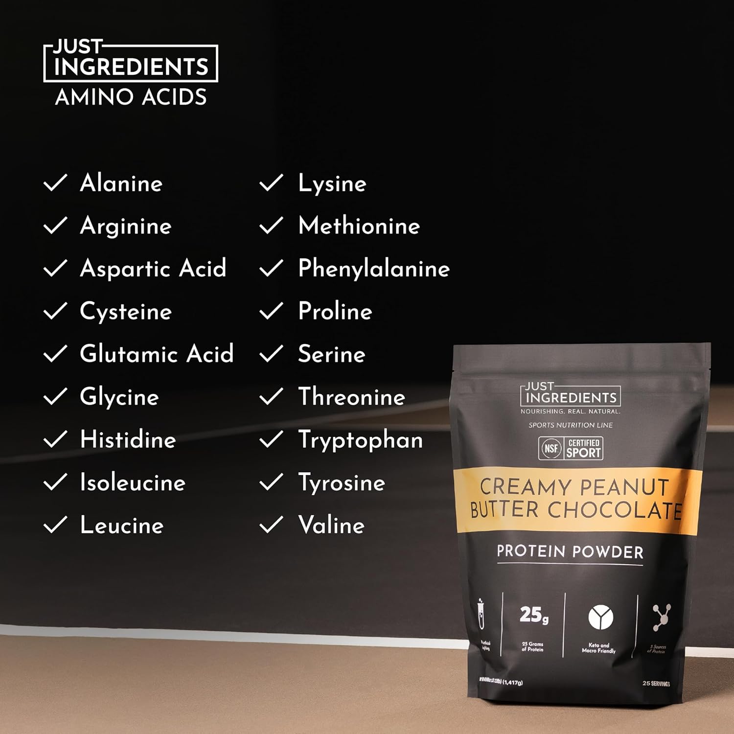 JUST INGREDIENTS Creamy Peanut Butter Chocolate Protein Powder - NSF - View 2